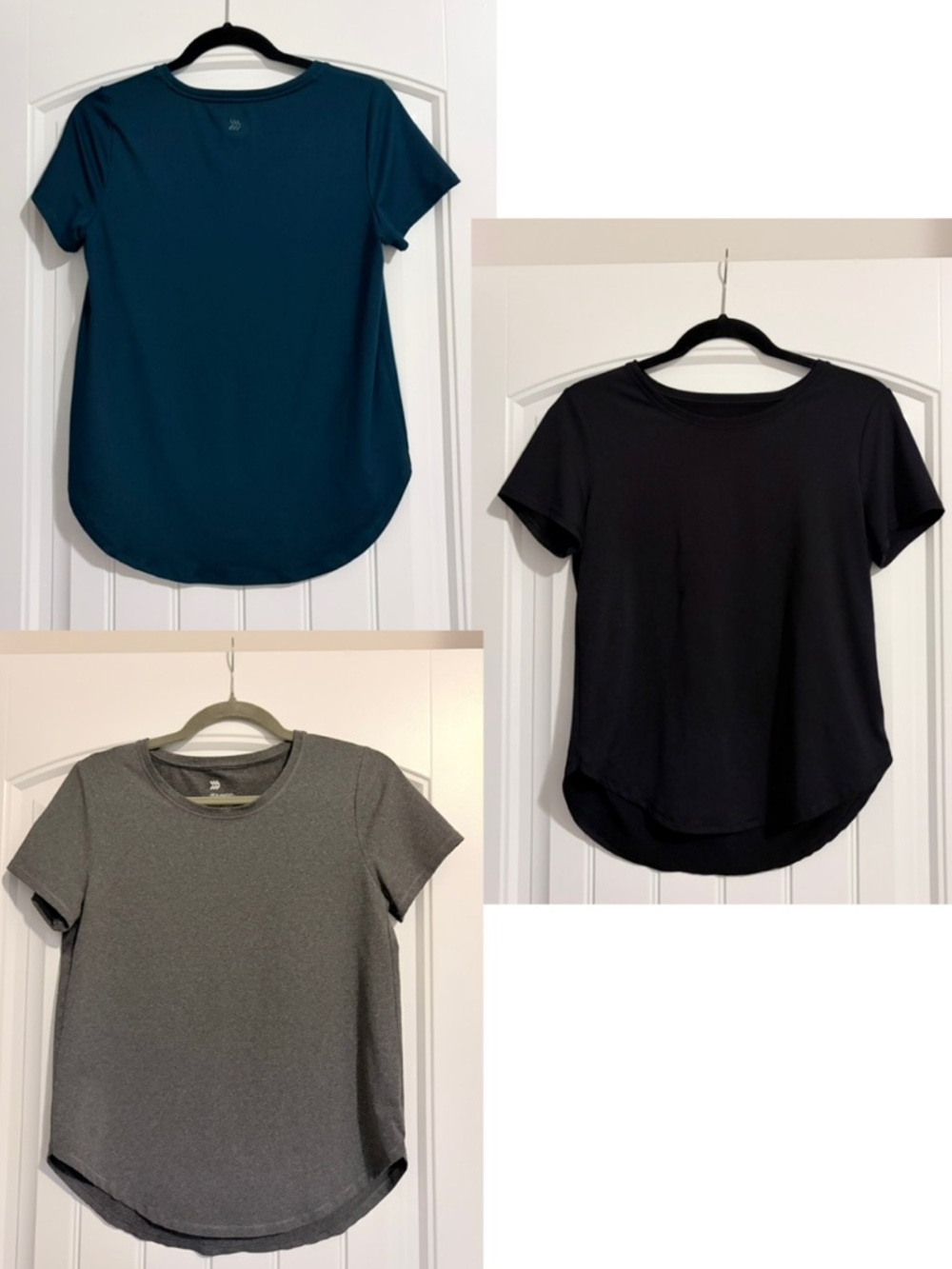 all in motion - 3 Women's Short Sleeve Athletic Tee - Teal, Black, Gray | Size S
